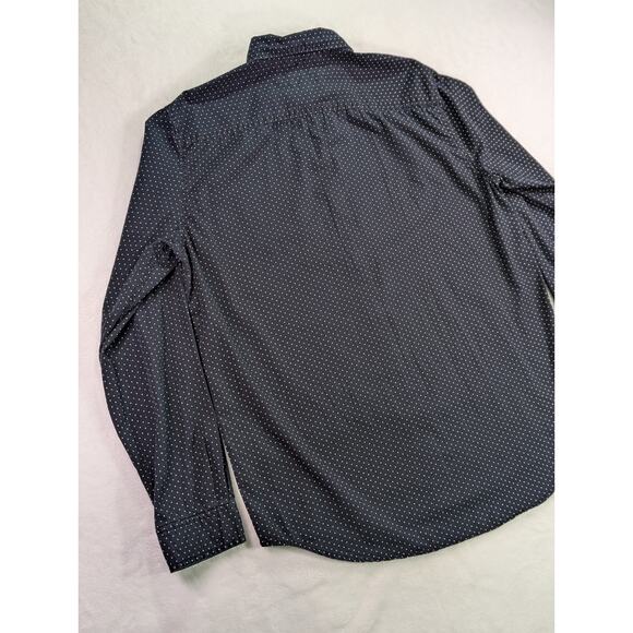 Denim & Supply Ralph Lauren Large Navy Polka Dot Long Sleeve Button Down Cotton - Picture 11 of 14